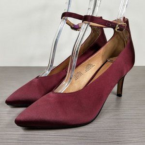 Halogen Azaela Ankle Strap Pump, Wine Satin